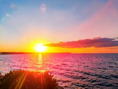 Sunset with intentional flare