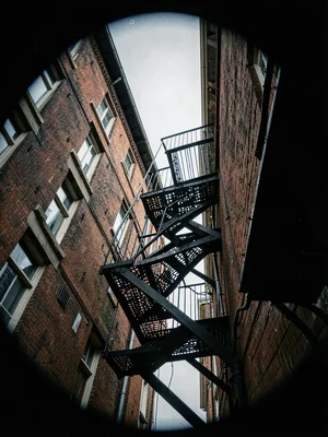 Fire escape zigzag tilted