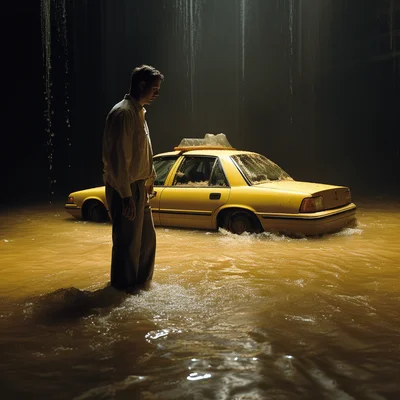 Film still strange taxi passenger. Movie directed by