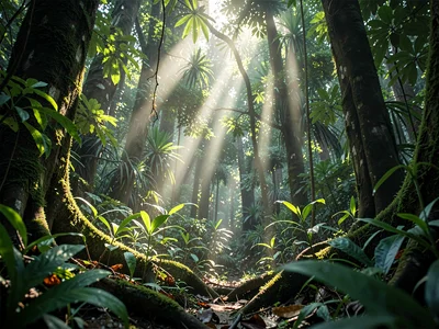 Seedlings racing toward light in former giant's space