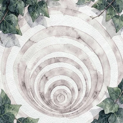 Concentric water-ripples expand outward from a point at the lower-edge in pale p