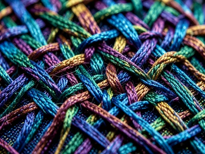 Silk charmeuse under magnification, satin weave with long float threads creating