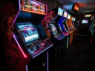 Prize Redemption Counter with Tickets and Prizes