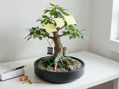 Pencil Trunk Bonsai — Eraser Stone Display