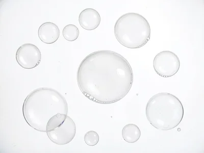 Soap bubbles on white