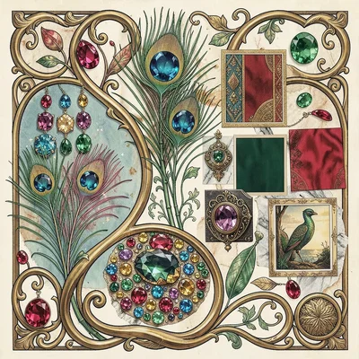 Nouveau curves peacock jewels