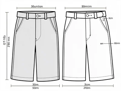 Shorts flat cuff belt loops