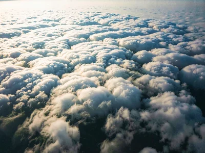 Morning fog surface from above showing texture variations