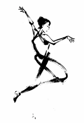 Dancing figure single stroke