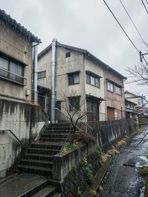 Machiya backside rain
