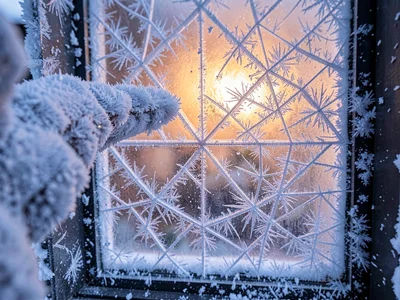 Frost fingers reaching from edge toward warm center of window