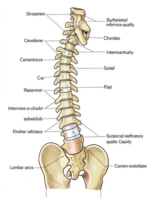 Human spine lateral view anatomy