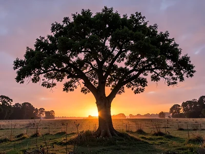 Tree form against dawn