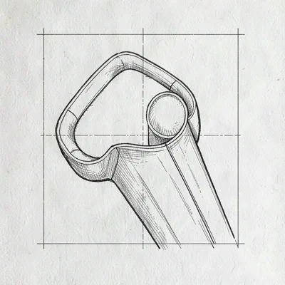 Blueprint study of a shoulder rotator cuff, layered ink linework, gentle technic