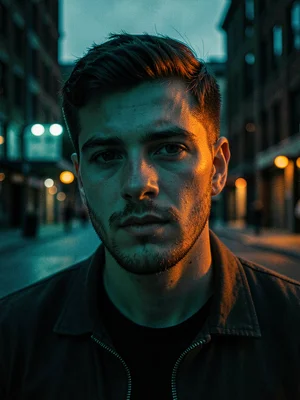Urban portrait at dusk