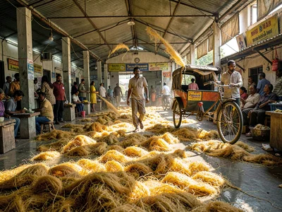 Jute fibers drying