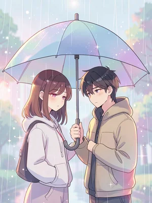 Shy umbrella sharing