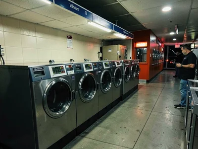 Laundromat at night