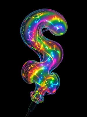 Gasoline scent rendered as iridescent rainbow shimmer on black surface