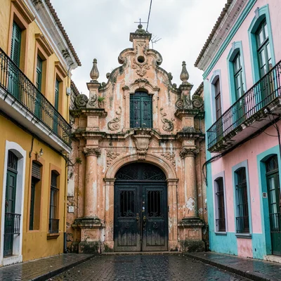 Salvador Pelourinho color, Bahian colonial saturation, An ornate baroque church 