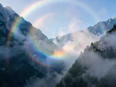 Partial glory showing colors