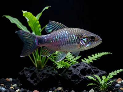 Dark Aquascape with Fern Detail