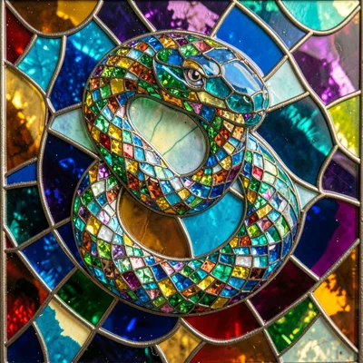 Cloisonne ouroboros serpent