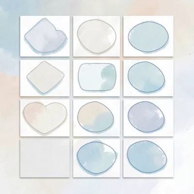 Flat ui-frame composition of an abstract title-safe layout grid with shape place
