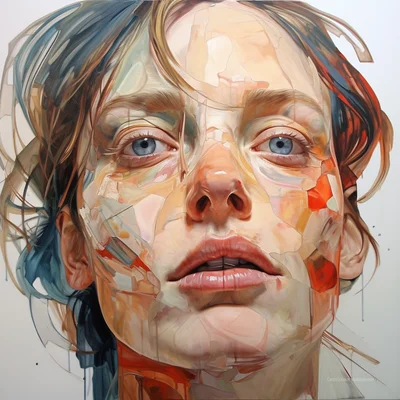 Painting portrait by Jenny Saville. lisa simpson