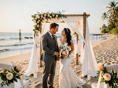 Beach wedding intimate