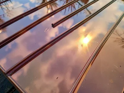 Copper roof showing color zones