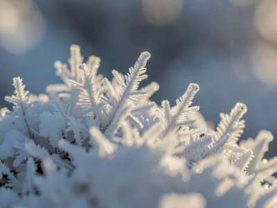 Crystal tips catching first sun