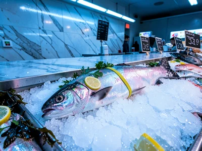 Whole Salmon Diagonal Display