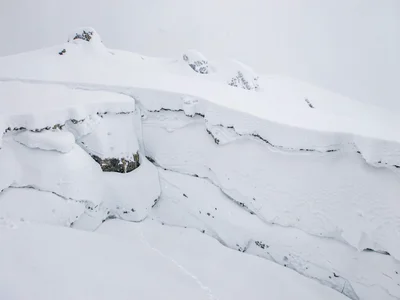Fresh powder on old crust texture variation