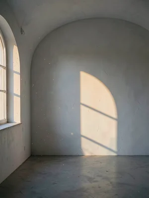 Arched Window Shadow on Curved Plaster