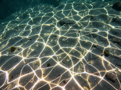 Caustic pattern intensity variation with depth from surface