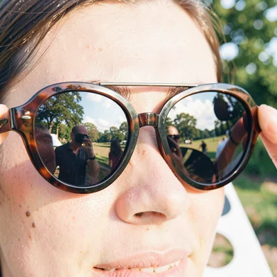 Sunglasses reflection scene