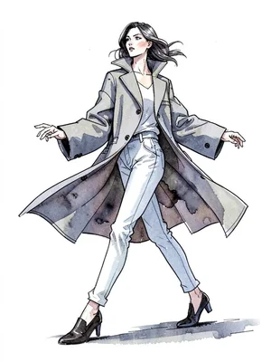 Model motion oversized coat