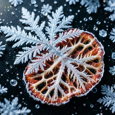 Macro of freeze-dried strawberry cross-section, porous honeycomb ice-sublimation