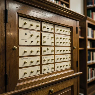 Grid of Brass Pulls on Cabinet Face