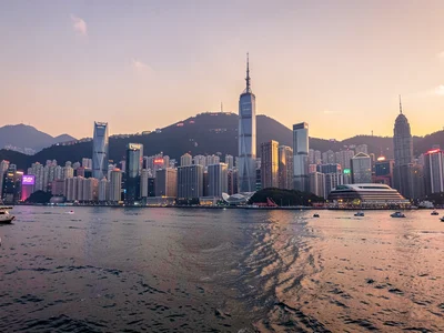 Hong Kong skyline dawn