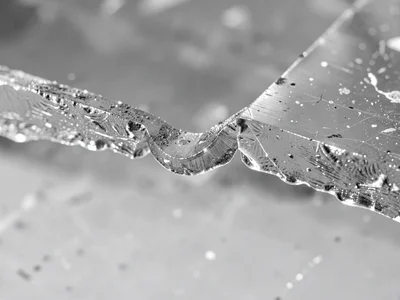 Crystal edge showing step growth pattern