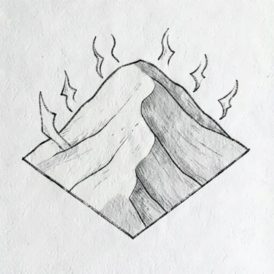isometric ridge with thermal arrows, clean linework
