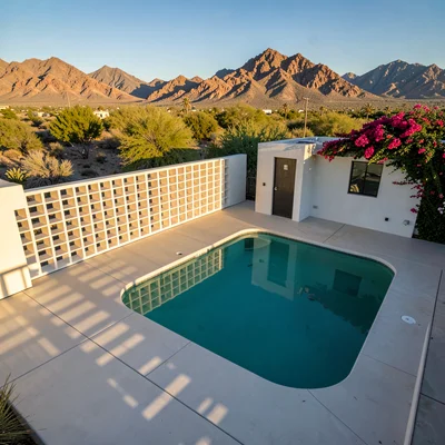 Pool and Screen Wall from Above