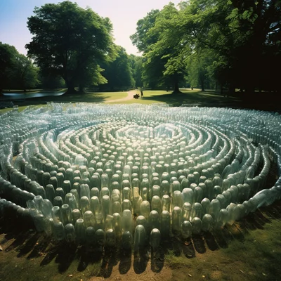 Land Art Photo by Andy Goldsworthy A city park covere