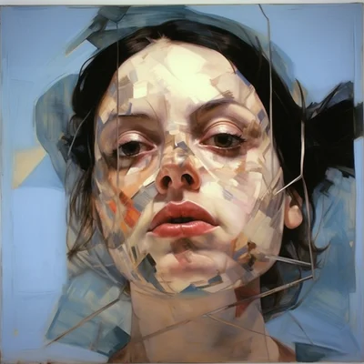 Painting portrait by Jenny Saville. arfgan girl