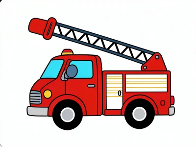 Red fire truck with ladder