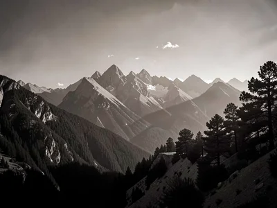 Mountain scene infrared