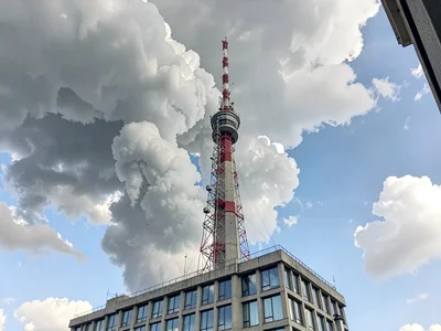 Multi-cell storm showing interaction