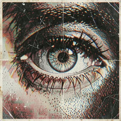 Grunge nineties distorted eye